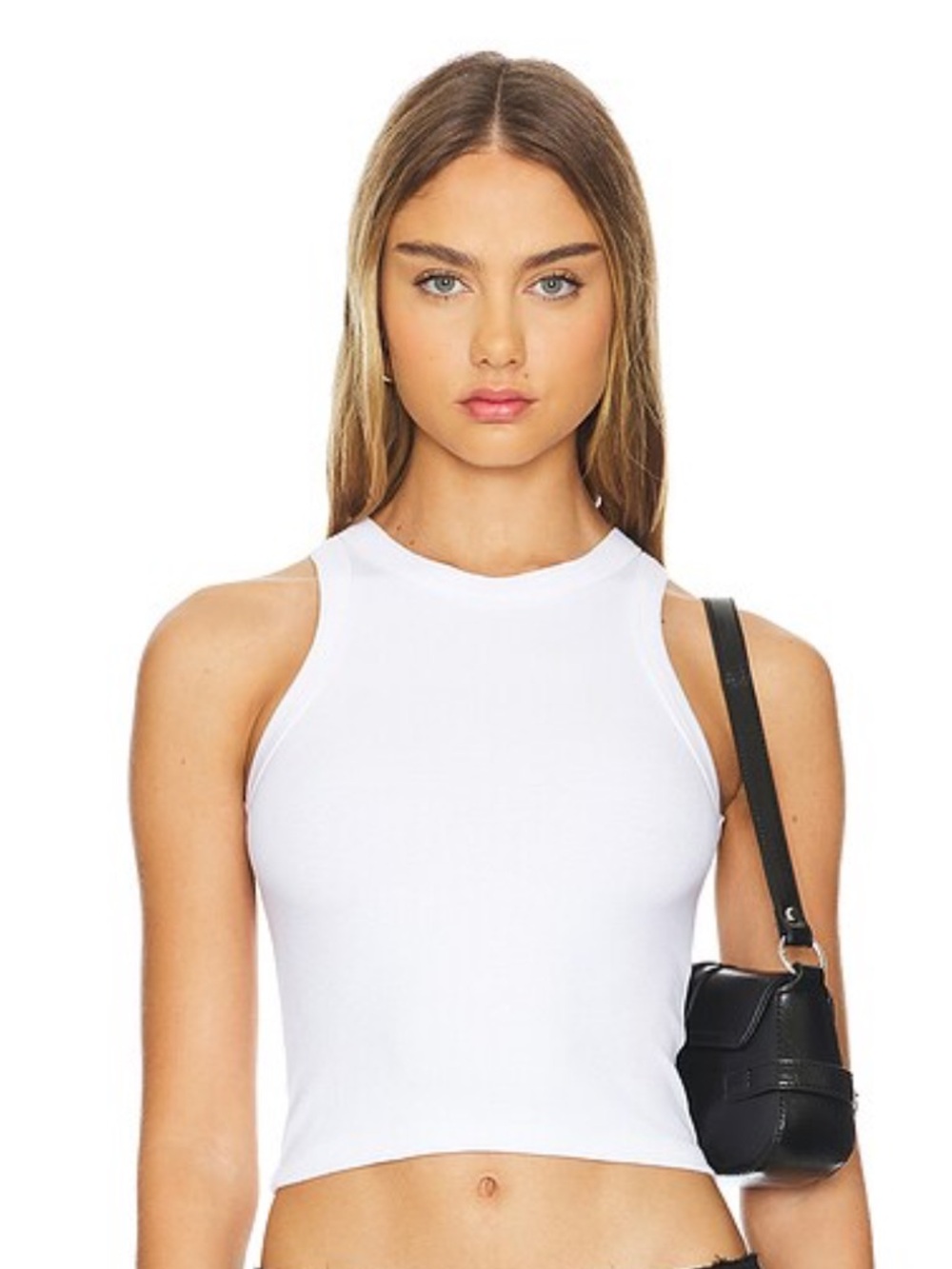 REVOLVE White Ribbed Crop Tank